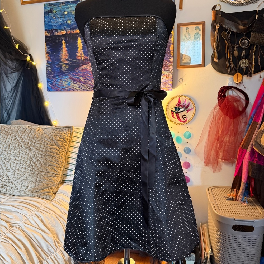Vintage Gunne Sax Jessica McClintock Polka Dot Mini Dress 5/6